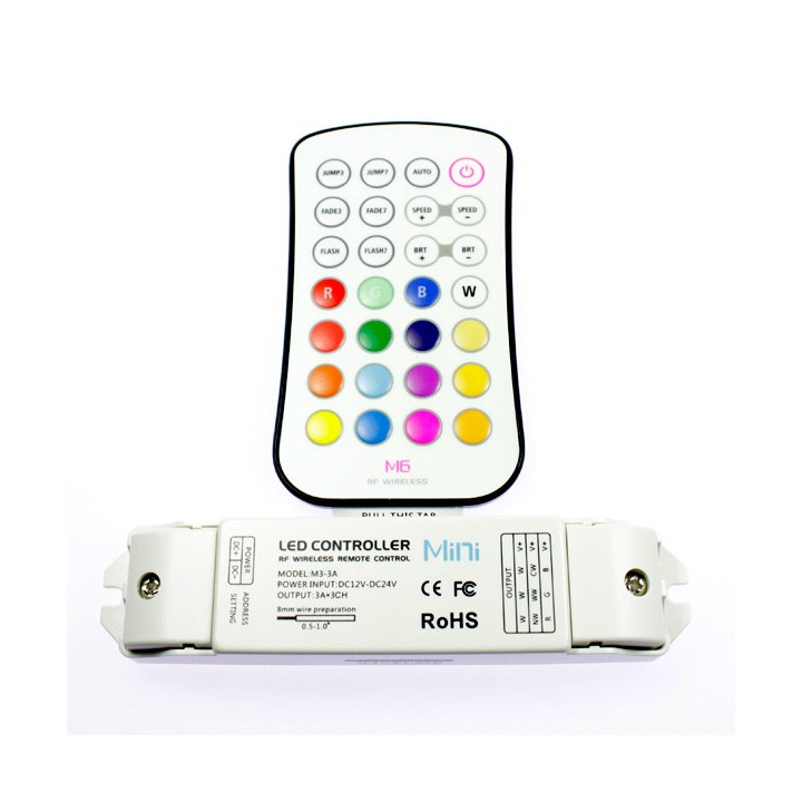 Radiofrequency RGB controller and remote control with buttons. Premium quality